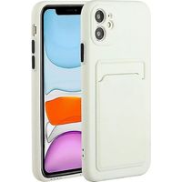 Coque de protection antichoc en TPU blanc avec emplacement pour carte pour iPhone 12