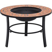 Vidaxl – Foyer mosaïque en terre cuite 68 cm – Cheminée à bois avec support à trois pieds – Acier et céramique – Pour brûler bois et charbon de bois