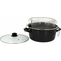 Menastyl Klassische Friteuse Schwarz 26 cm Emaille Stahl