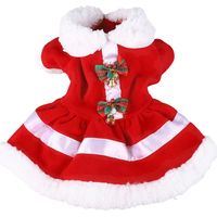 Jeffergarden Robe de nol pour chien, collier de poupée épais, confortable, chaud, mignon, chiot, robe de vacances, Costume avec cloche pour fête Cosplay M-DOU