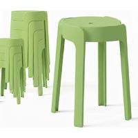 8 Tabourets Gigognes empilables BM HOME TAB-VERT en plastique, légers pour la maison, salle de classe, cuisine, jardin