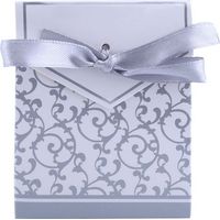 10 pochettes cadeaux argentées avec ruban, boîtes de bonbons pour mariage ou fête, 10 pièces.