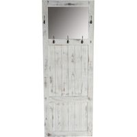 Perchero de pared para armario con gancho de espejo 180 x 65 x 7 cm estilo vintage shabby chic blanco 040008177