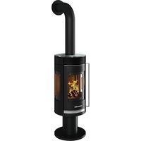 ORANIER Kaminofen Rota Twist, Korpus Stahl Schwarz, Abdeckplatte Glas