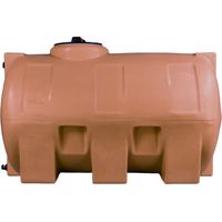 Cuve 300 litres récupérateur d'eau de pluie horizontal – Réservoir extérieur en polyéthylène traité anti-UV – Couleur terracotta – Elbi Spa