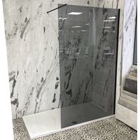Merlyn Black Walk In Shower Screen Frameless Tinted Glass Wetroom 900mm 1200mm, 1200mm