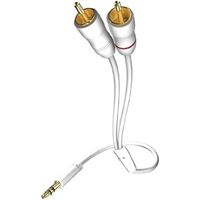 In-akustik Star - Cable de audio para MP3 (clavija de 3,5 mm a RCA de 2 clavijas, 1,5 m), color blanco