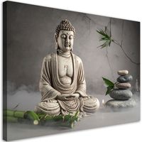 Image sur Toile, Pierres bouddha plantes spa zen,90x60