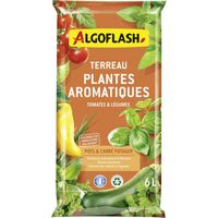 Terreau algoflash 6l para plantas aromáticas tomates