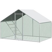 Enclos Extérieur pour Poules – Parc pour Poules en Métal 300 x 200 x 200 cm – Avec Serrure de Sécurité et Bâche PE Imperméable