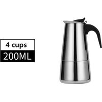 4cups-200 ml-a - Cafetière octogonale en acier inoxydable, grande capacité de 600ml, 12 tasses, pour expresso