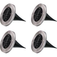 Decoración luminosa exterior Grundig solar sin cable 4 LED acero inoxidable