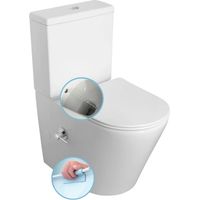 Sapho - Inodoro de pie con ducha bidé, Rimless, blanco PC1012RX