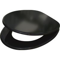 Soft close black toilet seat - mdf metal hinges