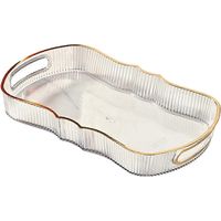 Plateau de service, plateau de salle de bain, plateau à fruits, plateau repas pour cafétéria, plateau de rangement pour produits cosmétiques (petit-déjeuner)-White M
