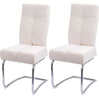 Lot de 2 chaises de salle à manger HWC-G56, chaise de cuisine cantilever chaise inclinable, métal tissu/textile chenille