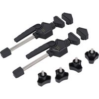 2 pinces de serrage noires, poignée ergonomique réglable, système à dégagement rapide pour planches 20 mm, économie d'effort pour menuiserie