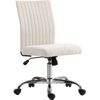 Chaise de bureau design sans accoudoirs SIENNA blanc cassé
