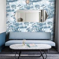 Papel pintado azul para sala y dormitorio Nuvole Vintage