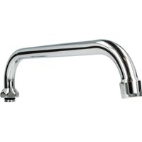 tecuro U-Auslauf für Wand-Armaturen 3/4 Zoll konisch dichtend, Länge 200 mm, Messing verchromt