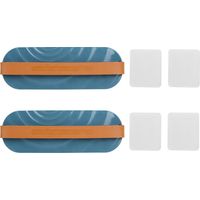 Étagère murale adhésive pour chaussures de bain, support de rangement avec drainage, bleu