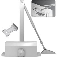 Ferme porte Automatique avec Dispositif D'arrêt, Groom Fermeture Porte à Ressort Réglable, Tampon Fermé usage Commercial et Résidentiel Porte de 60-85kg Installation Vidéo EN4, Argent