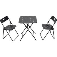 Set de bistro pliant 3 pièces – 2 chaises + 1 table, structure en acier avec revêtement E-coating résistant aux intempéries, léger et pliable, facile à ranger – Idéal pour jardin, terrasse et balcon –