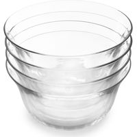 Jamie Oliver Big Love Dreamy Plates de Dessertteller, Pack de 4 Schalen, Teller de geriffeltes Glas de 14 mm, Geschirr perfectfür Puddings, Saucen, Snacks oder Desserts, spülmaschinenfest, verpackt