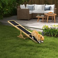 Hundewippe, Hunde Agility Wippe aus Holz, Rutschfest Hunde Agilitäts Rampe für Hunde unter 30 kg, für Balance, 180 x 30 x 30 cm Gelb