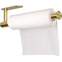 Adhesive Paper Towel Holder, No Drilling Paper Tower Rack, Stainless Steel Rust-Proof and Durable, Suitable for Kitchen, Bathroom, 32cm, Gold