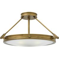 Lampadario Contemporaneo Collier Acciaio Ottone Antico Vetro 4 Luci E14