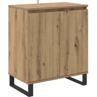 Vidaxl – Buffet moderne en bois d'ingénierie – Dimensions 60 x 35 x 70 cm – Pieds en fer – Rangement pratique avec étagères et portes