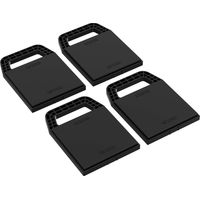 Wiltec – Kit de 4 plaques de stabilisation pour caravane – PE-HD noir 225 x 165 x 20mm – Support pour béquilles – Empilables avec sangle
