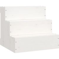Escalier pour animaux de compagnie Blanc 40x37,5x35 cm Bois pin