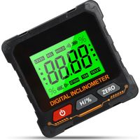 Rapporteur d'angle numérique LCD avec base magnétique, niveau à bulle multifonction avec rétroéclairage, mesure de rotation à 360 ° pour le bricolage
