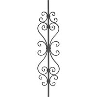 Deco Fer Forge – Barreau en fer forgé à souder 950mm – Section carrée 12mm – Motif volutes – Pour garde-corps et rampes