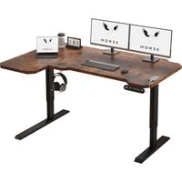 Bureau assis debout électrique réglable en hauteur forme de L 150 cm – Cadre acier robuste – Moteur silencieux 50 dB – Charge 80 kg