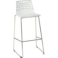 SEDIA SGABELLO IN METALLO / PLASTICA 'SPIDER' seduta bianca - GRANDSOLEIL