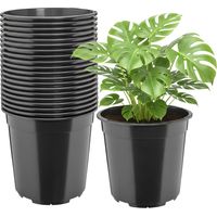 Garronda Blumentopf rund hoch Kunststoff Ø24 x 22 cm (7L) 20er Set mit Drainagelöchern Pflanztopf robustes PP Pflanzgefäß für Garten Gewächshaus Balkon Anzucht Innen Außenbereich Schwarz GD-0203