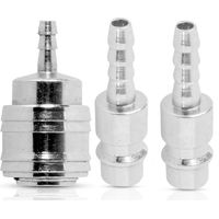 Dapetz ® 3Pcs Euro Air Line Hose Fitting Compressor Connectors Quick Release Barb Bayonet 6mm Hose Tail QR Coupler Fittings Kit Zinc Plated Finish