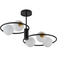Plafonnier noir moderne Aqua 5 globes verre G9 Sigma