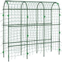 Enrejado, soporte para plantas trepadoras, espaldera ajustable, soporte para plantas con red, estructura de acero para plantas, verde, 43 x 182 x 183 cm, para jardín o balcón.