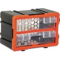 Boîte à outils DAYTOOLS TW2020, plastique, 2 pièces, noir/orange