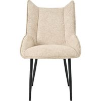 Bon Furni Sedia de pranzo imbottita in tessuto beige caldo, set da 1