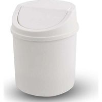 Mini Poubelle avec Couvercle, Poubelle de Table, Petite Poubelle en Plastique, Blanc