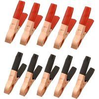 ALLIANDISMetal Alligator Clips Terminal Test Clamps 50A Electrical Battery Crocodile Clamp Copper Plated Insulated Alligator Clips 10 Pack