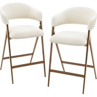 Colamy – Lot de 2 tabourets de bar modernes – Dossier haut, assise en tissu, structure métallique – Confort optimal pour cuisine ou salle à manger