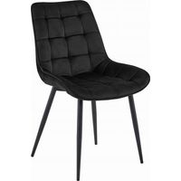 Chaise - leobert - bera - velours noirpieds noirs - 54 x 60 x 88 cm