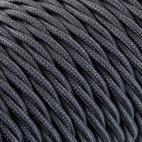 Câble Textile Torsadé Gris 2x0.75mm² - Fil Electrique Tissu