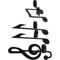 Eosnow 4pcs Unique Iron Black Music Note murale Masque Candle Holder Mount Hanging Tea Light Decor